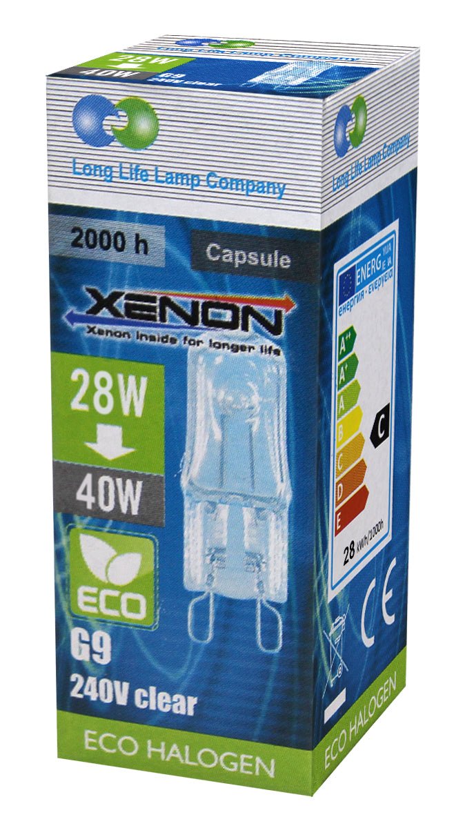 10 X G9 ECO 28W=40W Clear Halogen Light Bulbs 240V - Energy Light Bulbs - Free delivery on all orders