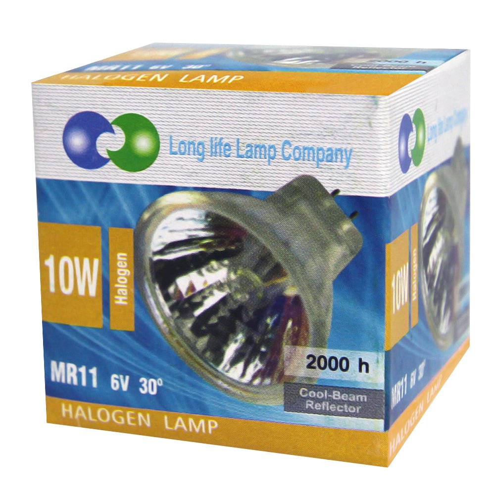 10W fibre optic light bulb with MR11 reflector shape, 6V operation and warm 2700K halogen illumination