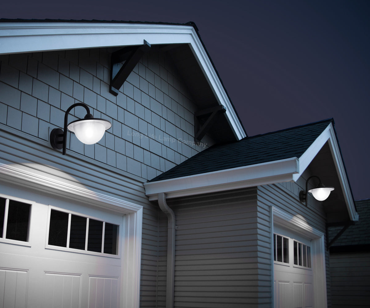 7W LED Outdoor Wall Light Lantern E27 Cool White IP44 Black - Free delivery on all orders