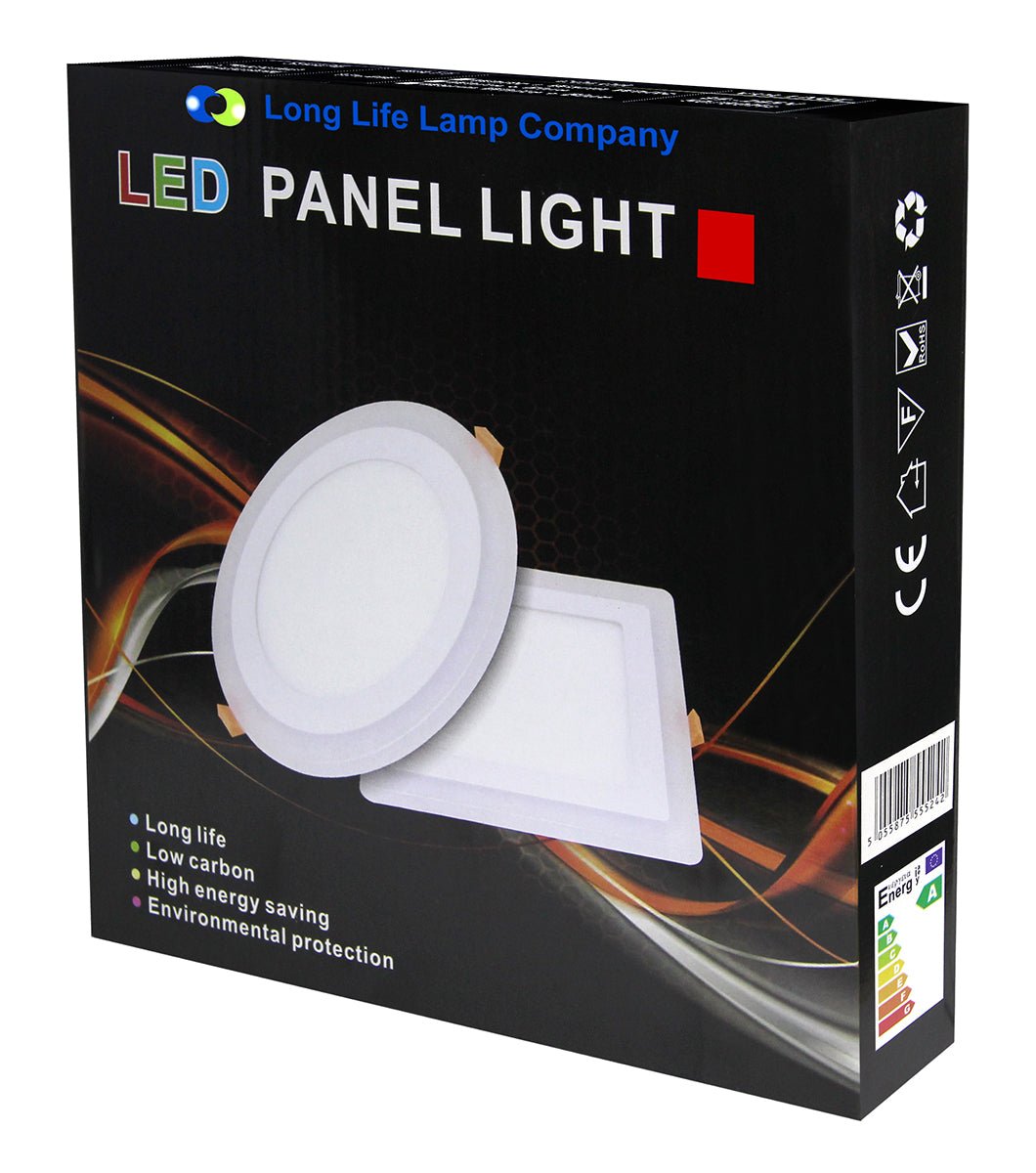 12w + 4w Square Recessed LED Ceiling Panel Light Dual Colour Cool White/Red - Energy Light Bulbs - Free delivery on all orders