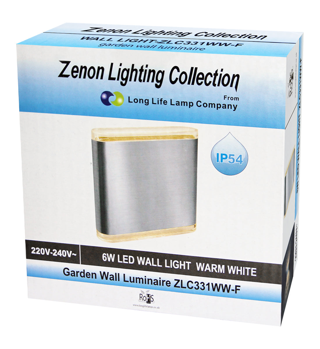 6W LED Outdoor Wall Light Warm White Stainless Steel IP54 - Free delivery on all orders