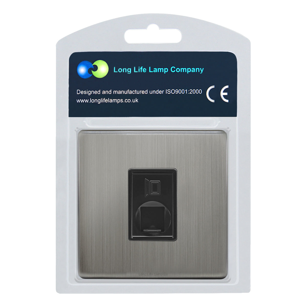 Cat5 Ethernet Wall Plate RJ45 1 Gang Brushed Chrome Data Socket - Free delivery on all orders