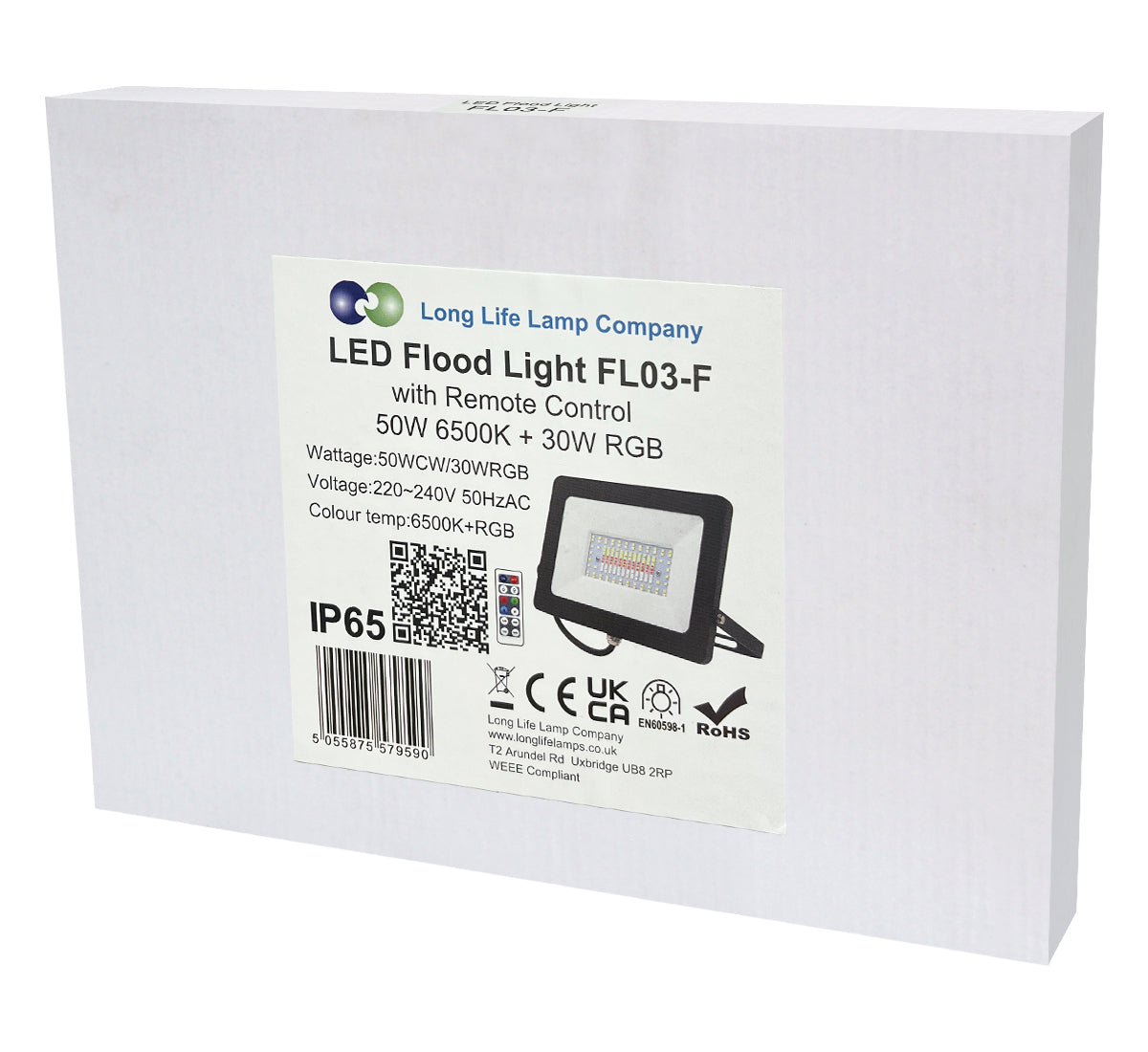 50w IP66 LED RGB Floodlight Outdoor Colour Changing Remote Control - Free delivery on all orders