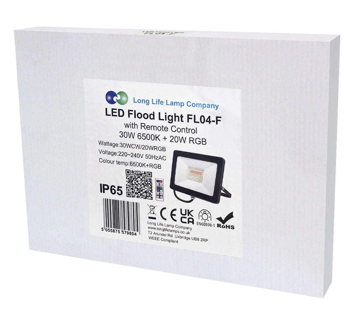 30w IP66 LED RGB Floodlight Outdoor Colour Changing Remote Control - Free delivery on all orders