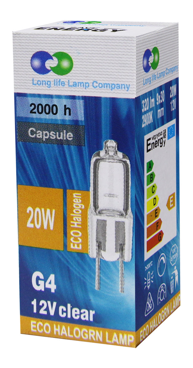 2 x ECO Energy Saving G4 Bulb 14w = 20w B Rated Energy