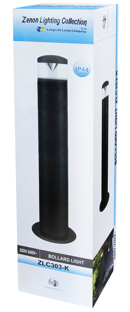 LED Black Bollard Outdoor Garden Light ZLC303K with 5w GU10 CW - Free delivery on all orders