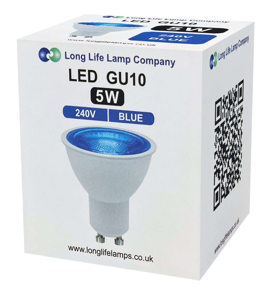 2 Pack LED GU10 Blue Light Bulb 5w with Blue Lens Diffuser - Energy Light Bulbs - Free delivery on all orders