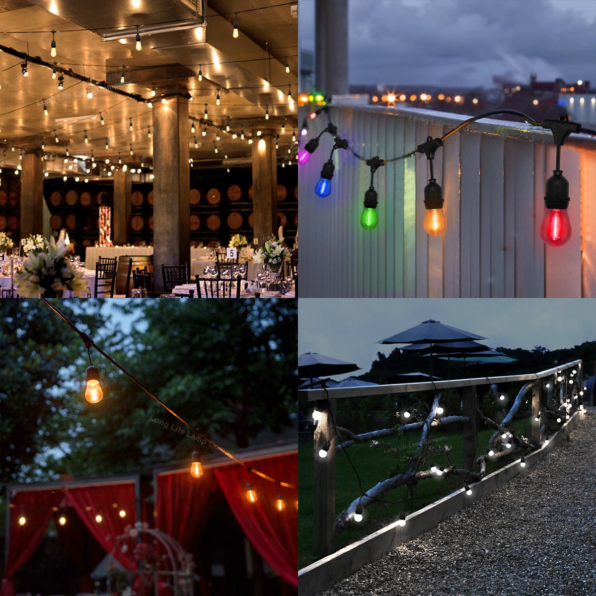 Outdoor festoon light extension cable with 3m length, IP64 protection and heavy duty construction for events