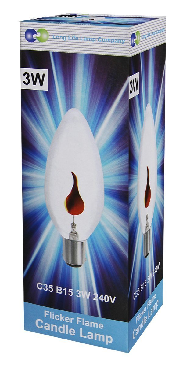 3w Flicker Flame Candle Light Bulb B15 Small Bayonet - Energy Light Bulbs - Free delivery on all orders