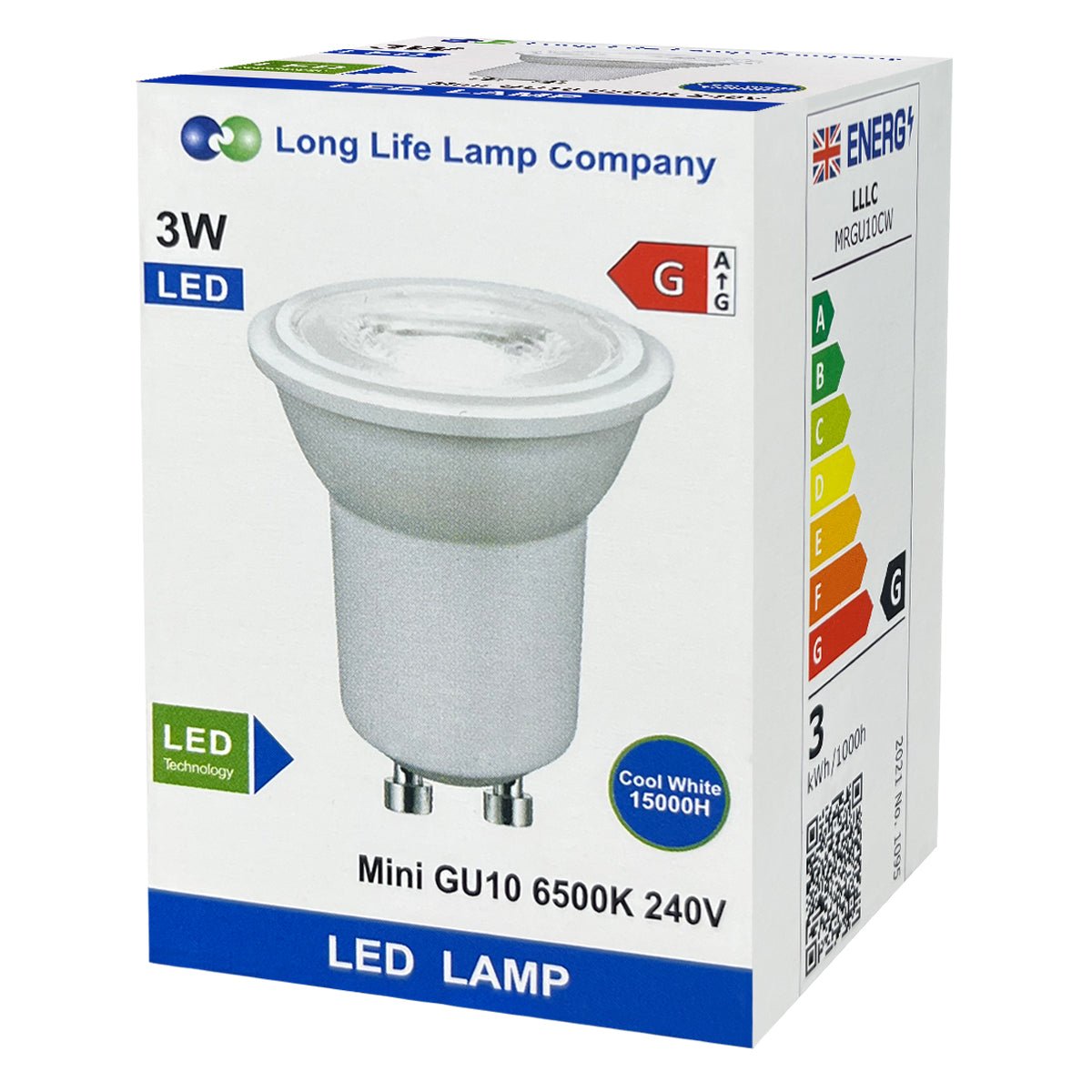 3w LED Small Mini GU10 Spotlight Bulb Cool White - Energy Light Bulbs - Free delivery on all orders