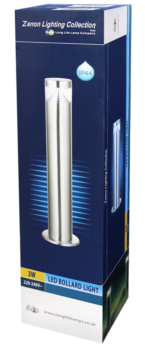 3w Modern LED Bollard Garden Lamp Post Warm White - Energy Light Bulbs - Free delivery on all orders