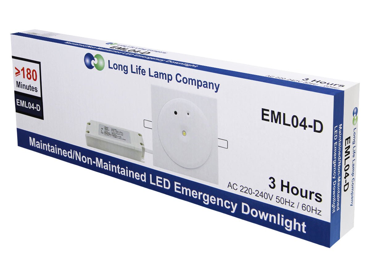 3w Recessed LED Emergency Ceiling Light Square Ultraslim Panel Maintained or Non - Maintained 180 Minutes EML04 - Energy Light Bulbs - Free delivery on all orders
