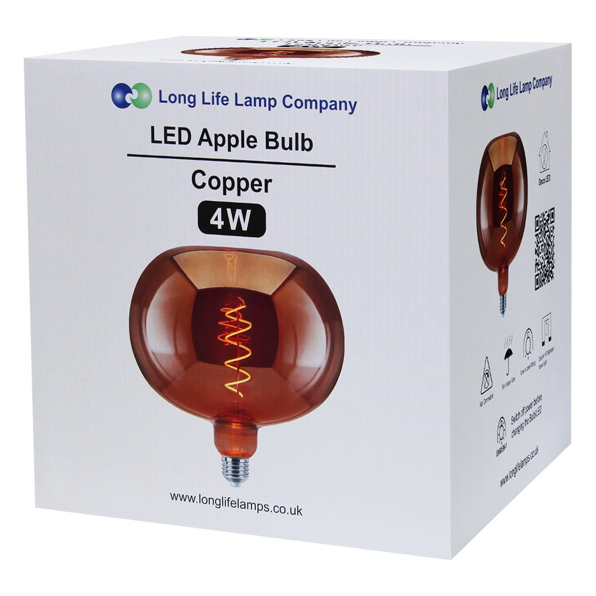 4w LED Decorative Metallic Glass Apple Copper Coil Filament Light Bulb E27 - Energy Light Bulbs - Free delivery on all orders