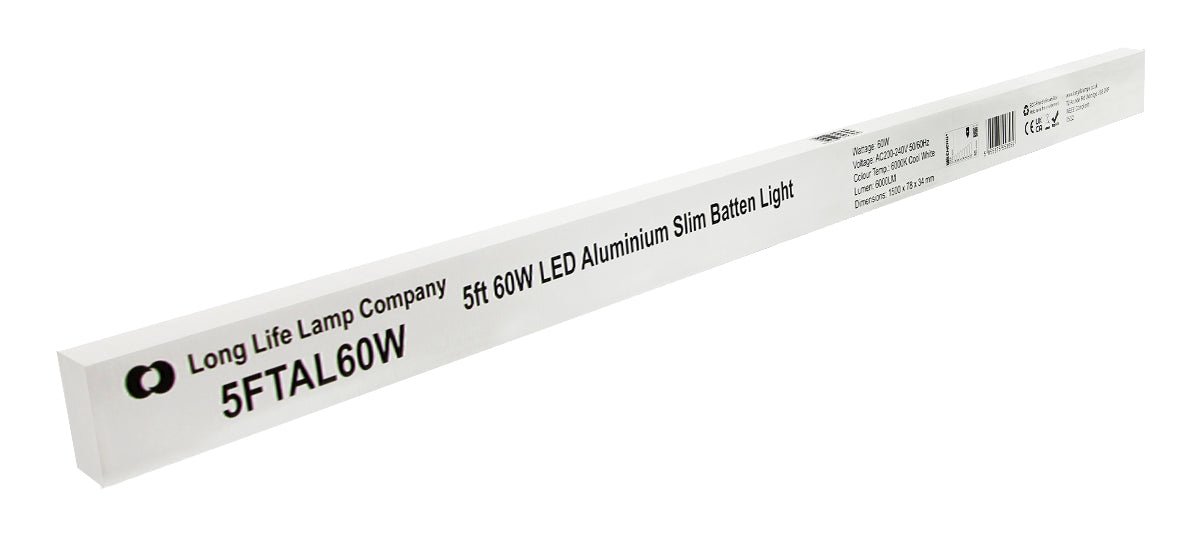 60w 5ft Ultra Slim LED Batten Tube Light Replacement for T8 Fluorescent Tube - Energy Light Bulbs - Free delivery on all orders