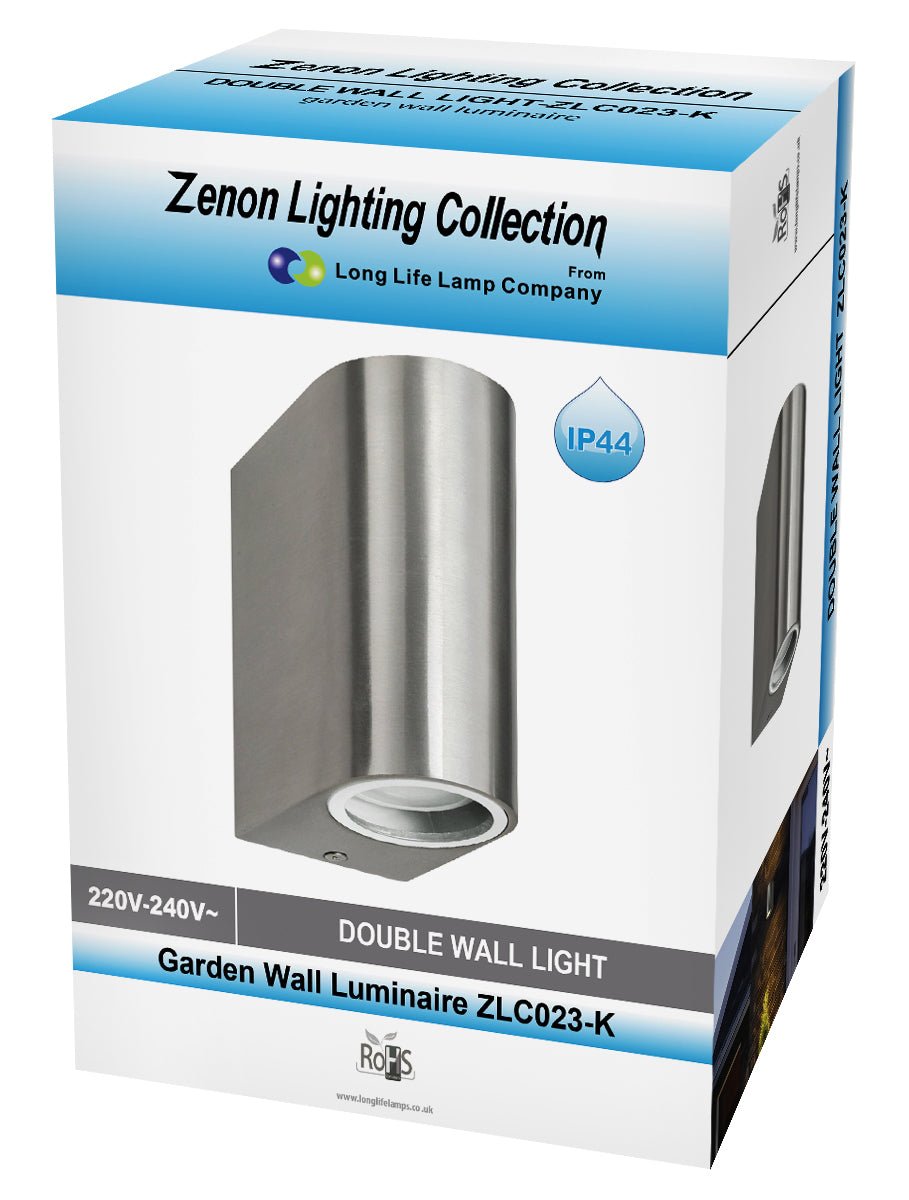 6w Red,Green, Blue Coloured Stainled Steel Wall Light - Energy Light Bulbs - Free delivery on all orders