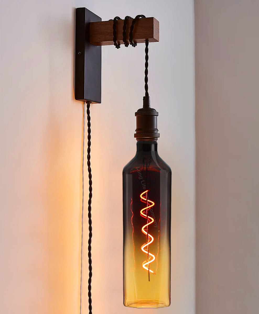 4W LED Decorative Light Bulb Whisky Bottle Yellow Gradient Glass E27 Spiral Filament YELWHISKY