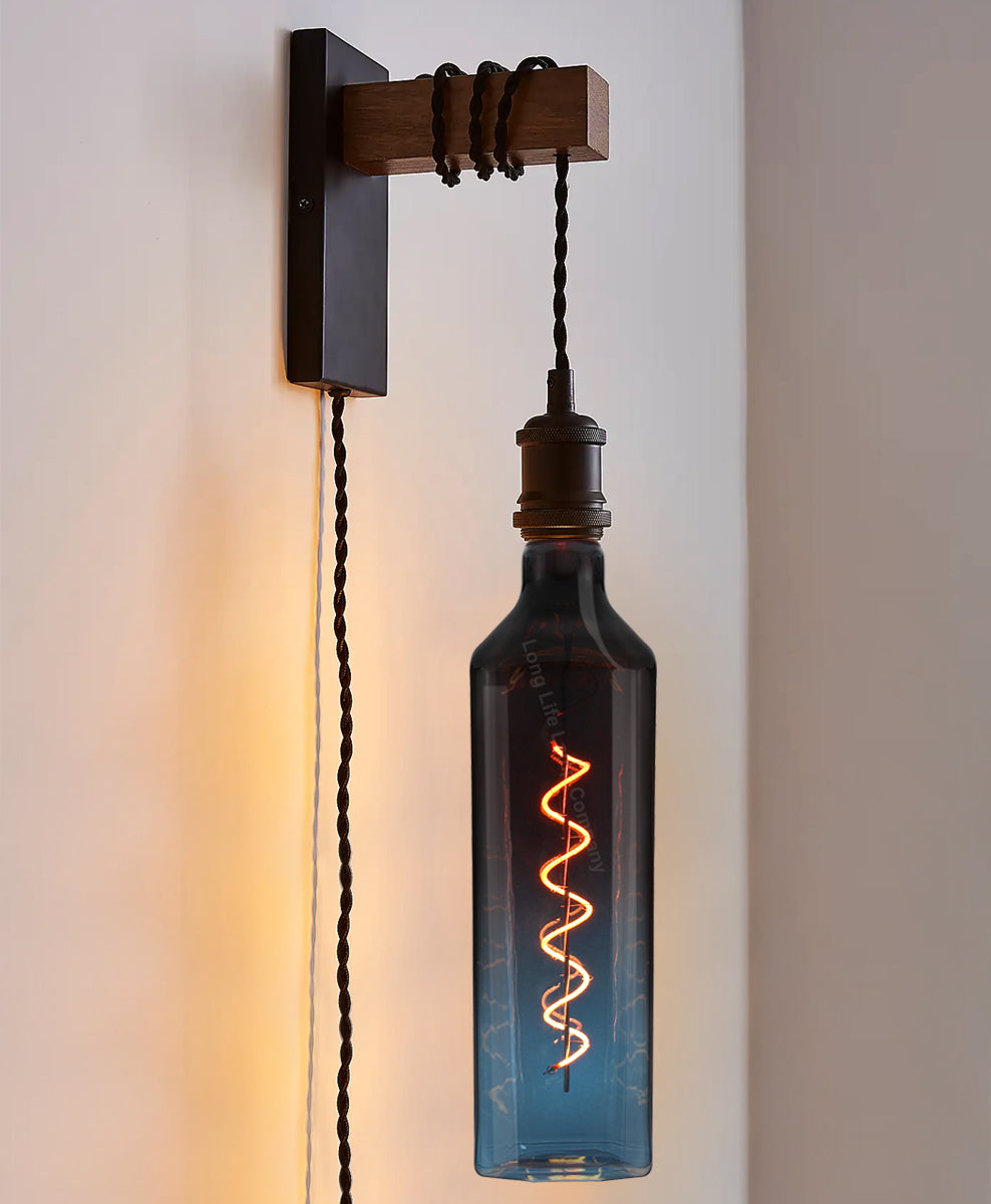 4W LED Decorative Light Bulb Whisky Bottle Blue Gradient Glass E27 Spiral Filament BLUEWHISKY