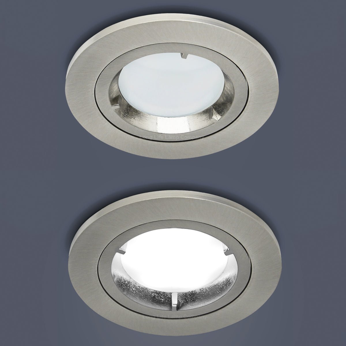 7w Brush Chrome LED Dimmable Fire Rated Downlight - Free delivery on all orders