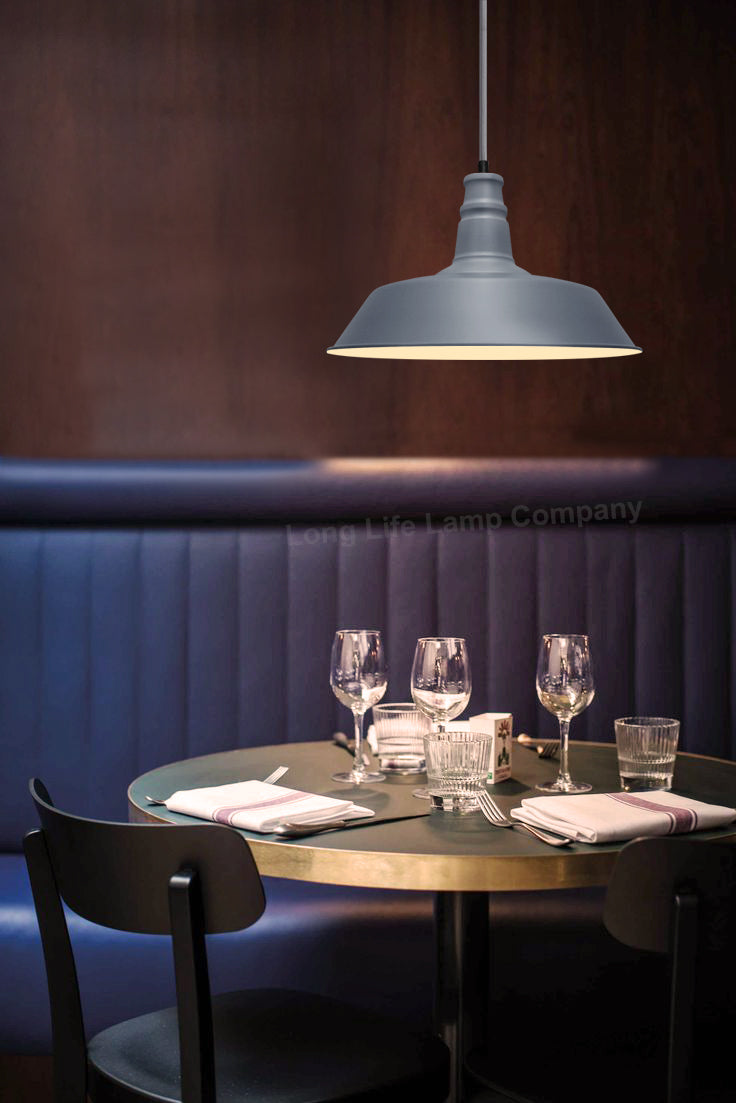 Modern Pendant Ceiling Light Grey Shade