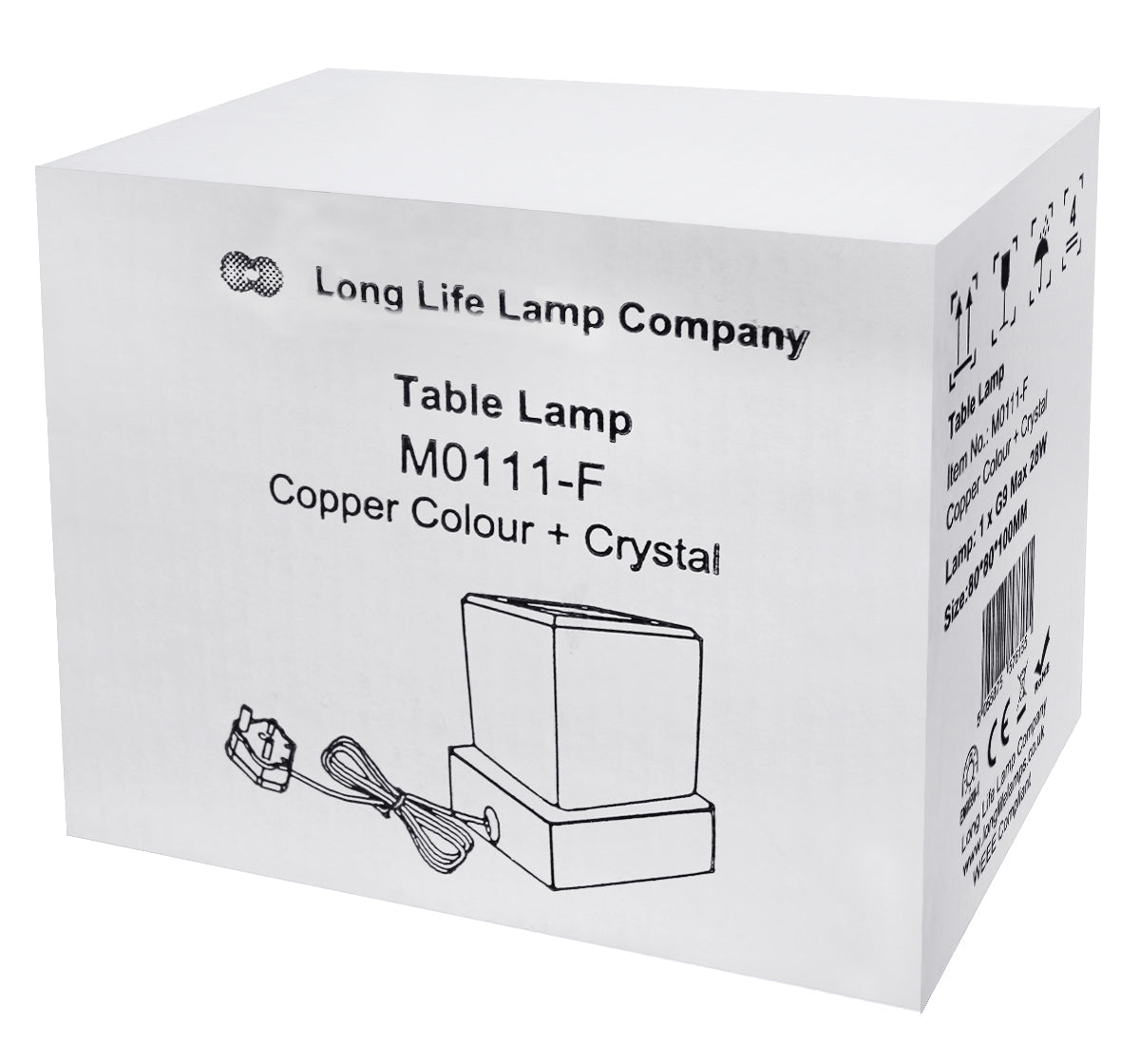 Ambient Glass Ice Cube Touch Dimmable Table Lamp Copper Base with G9 Bulb - Energy Light Bulbs - Free delivery on all orders