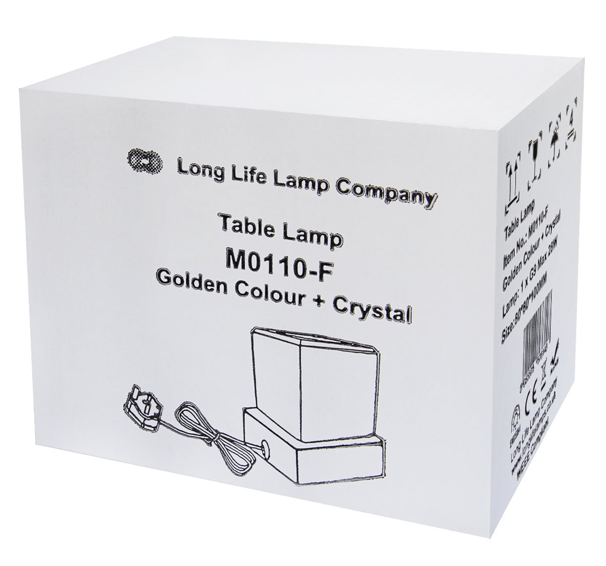 Ambient Glass Ice Cube Touch Dimmable Table Lamp Gold Base with G9 Bulb - Energy Light Bulbs - Free delivery on all orders