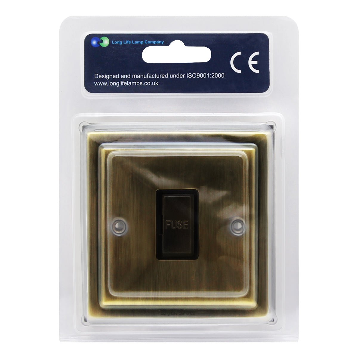 Brush Antique Brass 13amp Fused Spur Connection Unit - Energy Light Bulbs - Free delivery on all orders