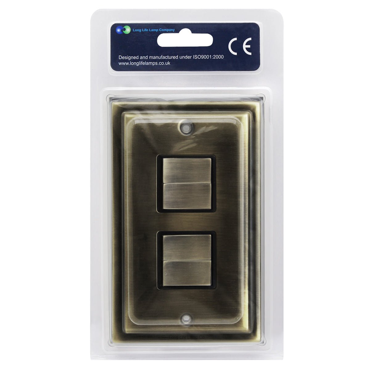 Brush Antique Brass Light Switch 4 Gang 10amp 2 Way - Energy Light Bulbs - Free delivery on all orders