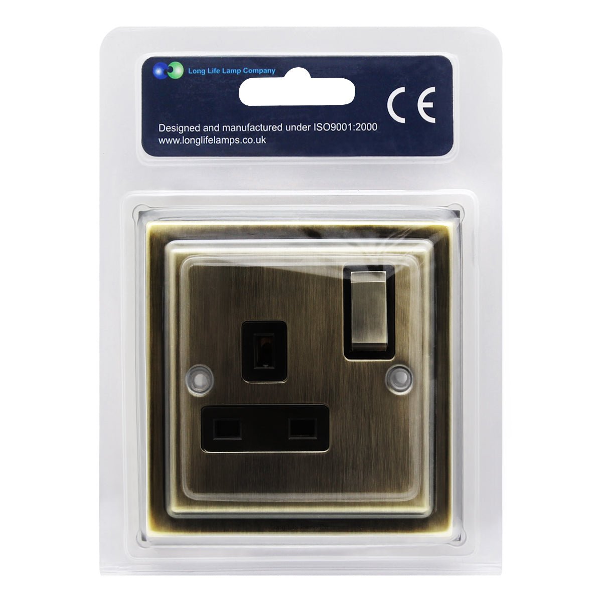 Brush Antique Brass Single Switch Socket 13amp Single Pole - Energy Light Bulbs - Free delivery on all orders