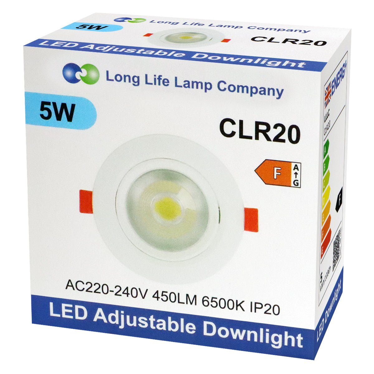 Cool White 5w LED Recessed Ceiling Downlight Adjustable - Energy Light Bulbs - Free delivery on all orders