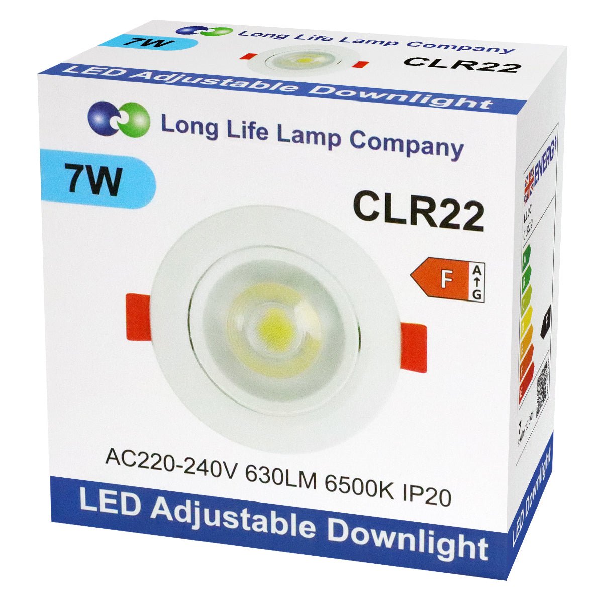 Cool White 7w LED Recessed Ceiling Downlight Adjustable - Energy Light Bulbs - Free delivery on all orders