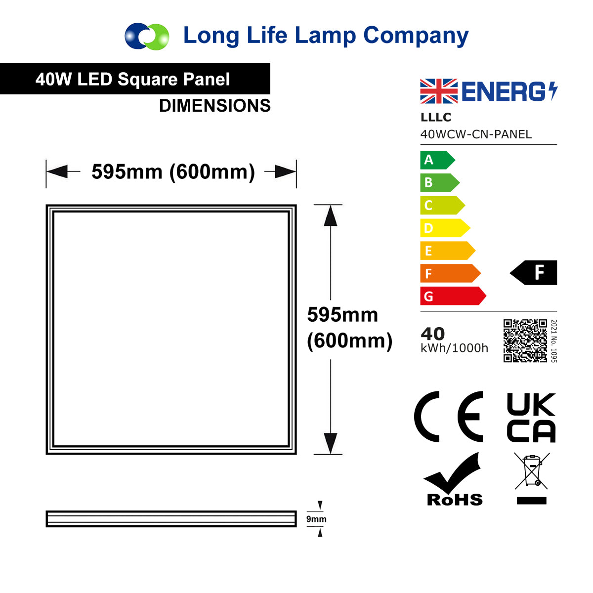 40w 600 x 600 Surface Mount Frame with LED Panel White Body 6500k - Free delivery on all orders