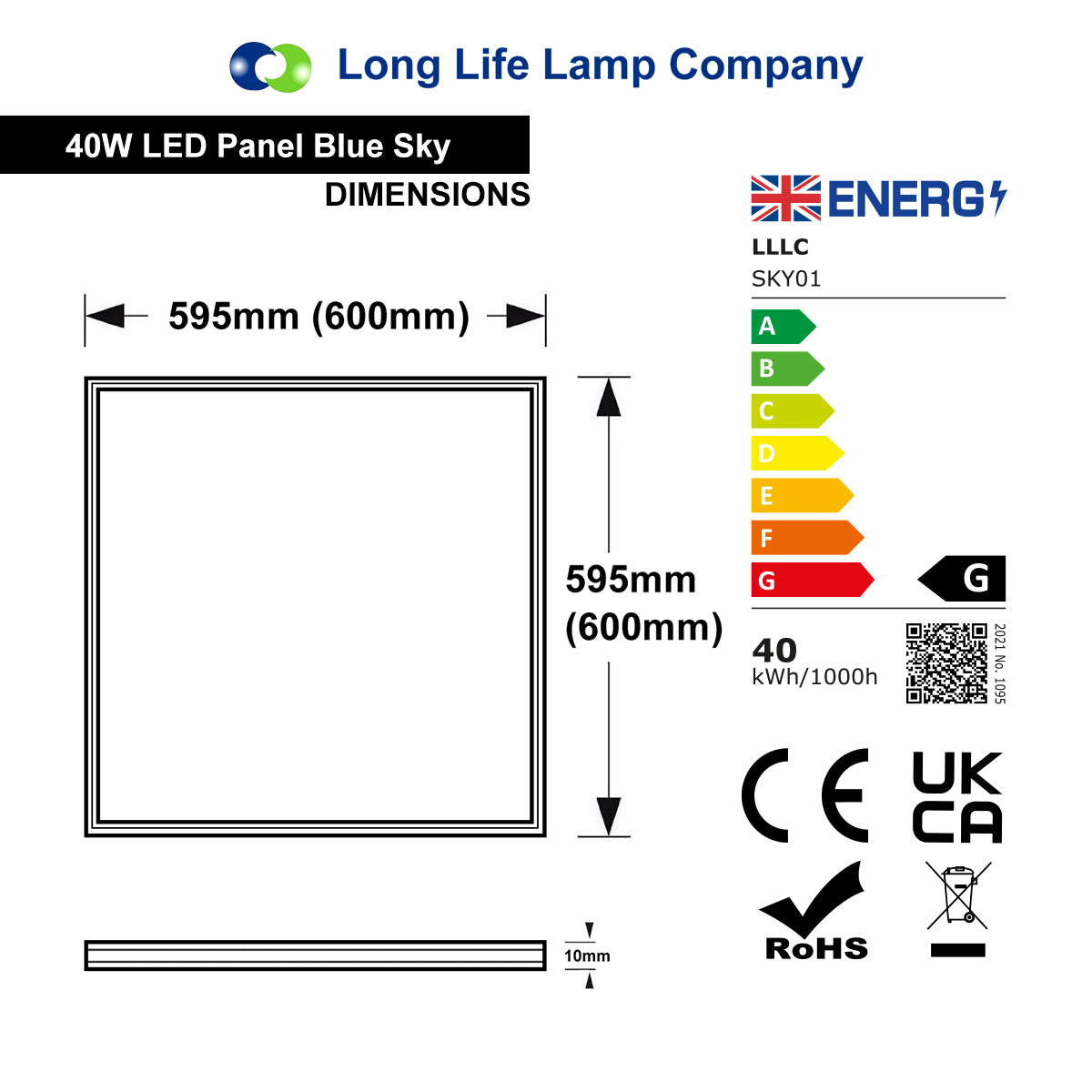 Dimmable 40w Sky LED Recessed Ceiling Panel 600 X 600 Cloud Scene SKY01 With Dimmable Transformer