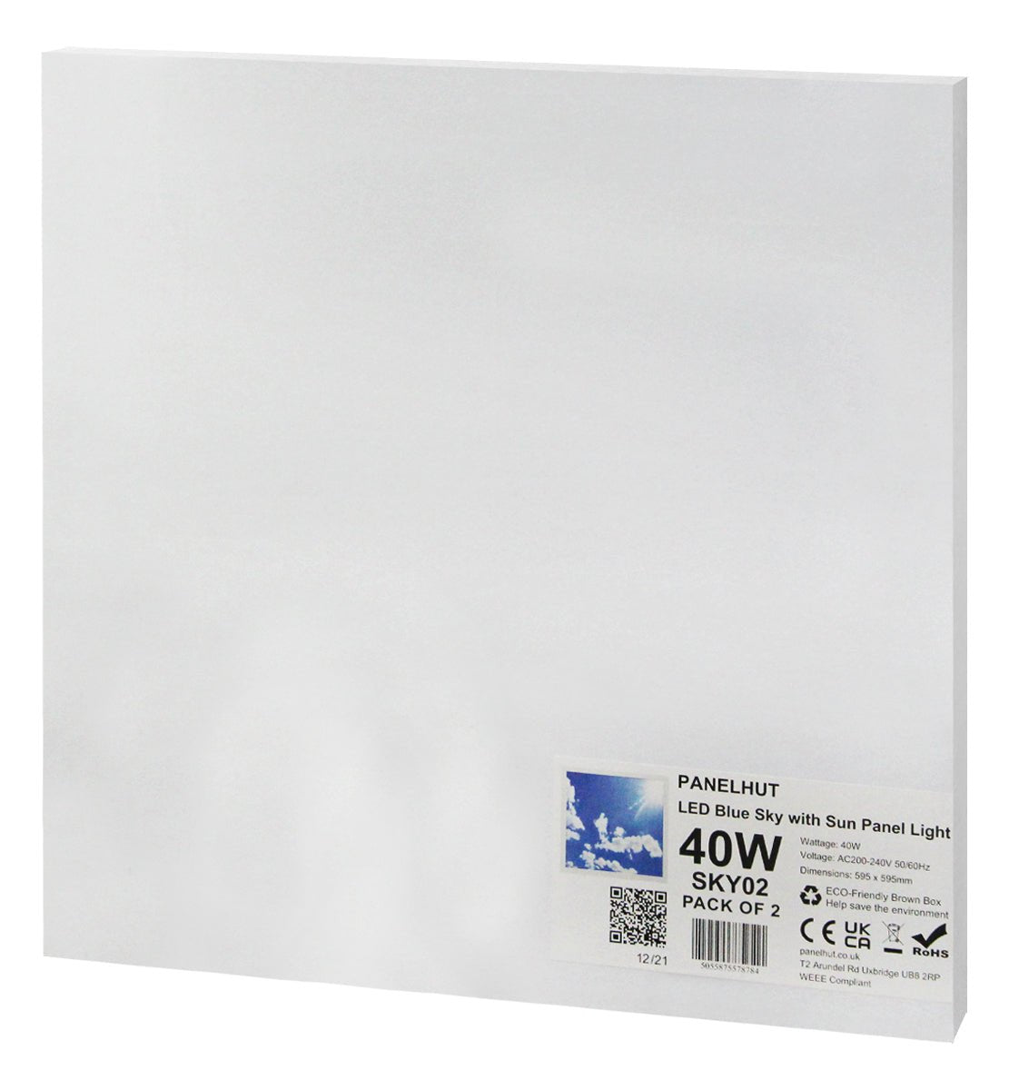 Dimmable 40w Sky With Sun LED Recessed Ceiling Panel 600 X 600 Cloud Scene With Dimmable Transformer - Energy Light Bulbs - Free delivery on all orders