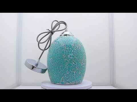 Vintage Ceiling Crackle Blue Mosaic Glass Pendant Light K420