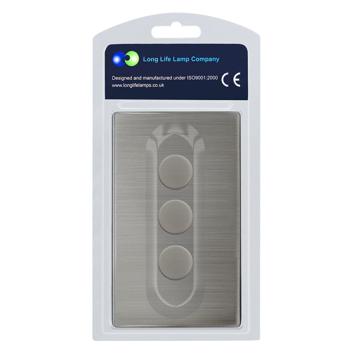 LED Dimmer Switch 3 Gang 1500w Brush Chrome Gloss - Energy Light Bulbs - Free delivery on all orders