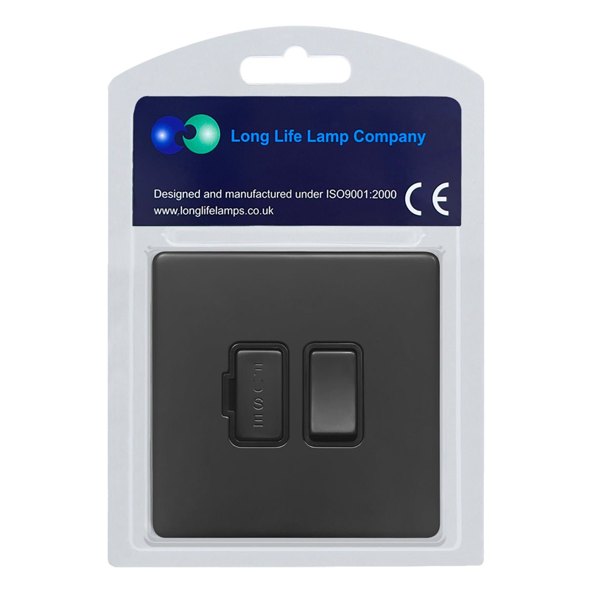 Matt Black 13A Switched Fused Spur Connection Unit 250V Single Gang Screwless BL422 - Energy Light Bulbs - Free delivery on all orders