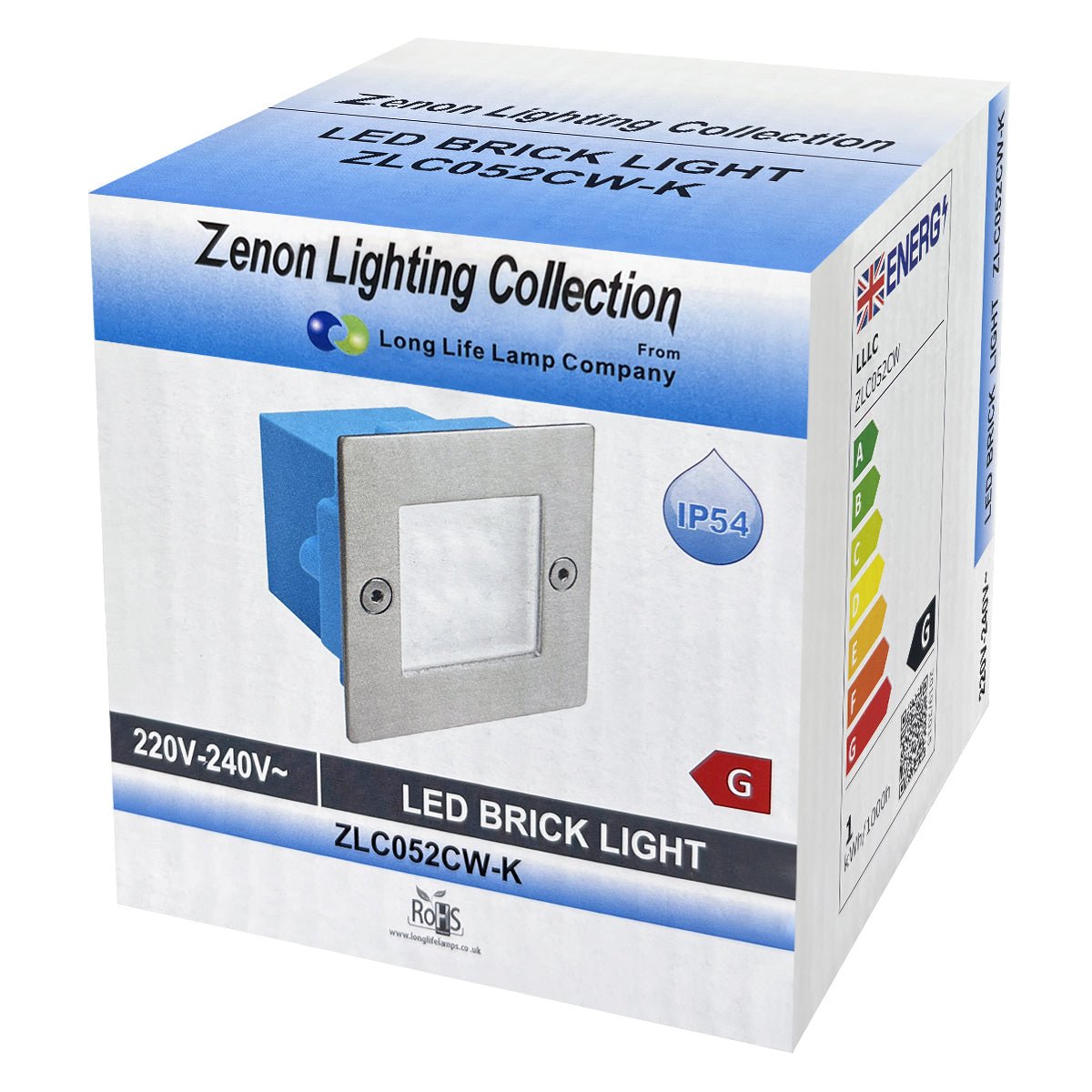 Mini LED Brick Light Outdoor Step Wall Light 70mm Square IP54 Cool White - Energy Light Bulbs - Free delivery on all orders
