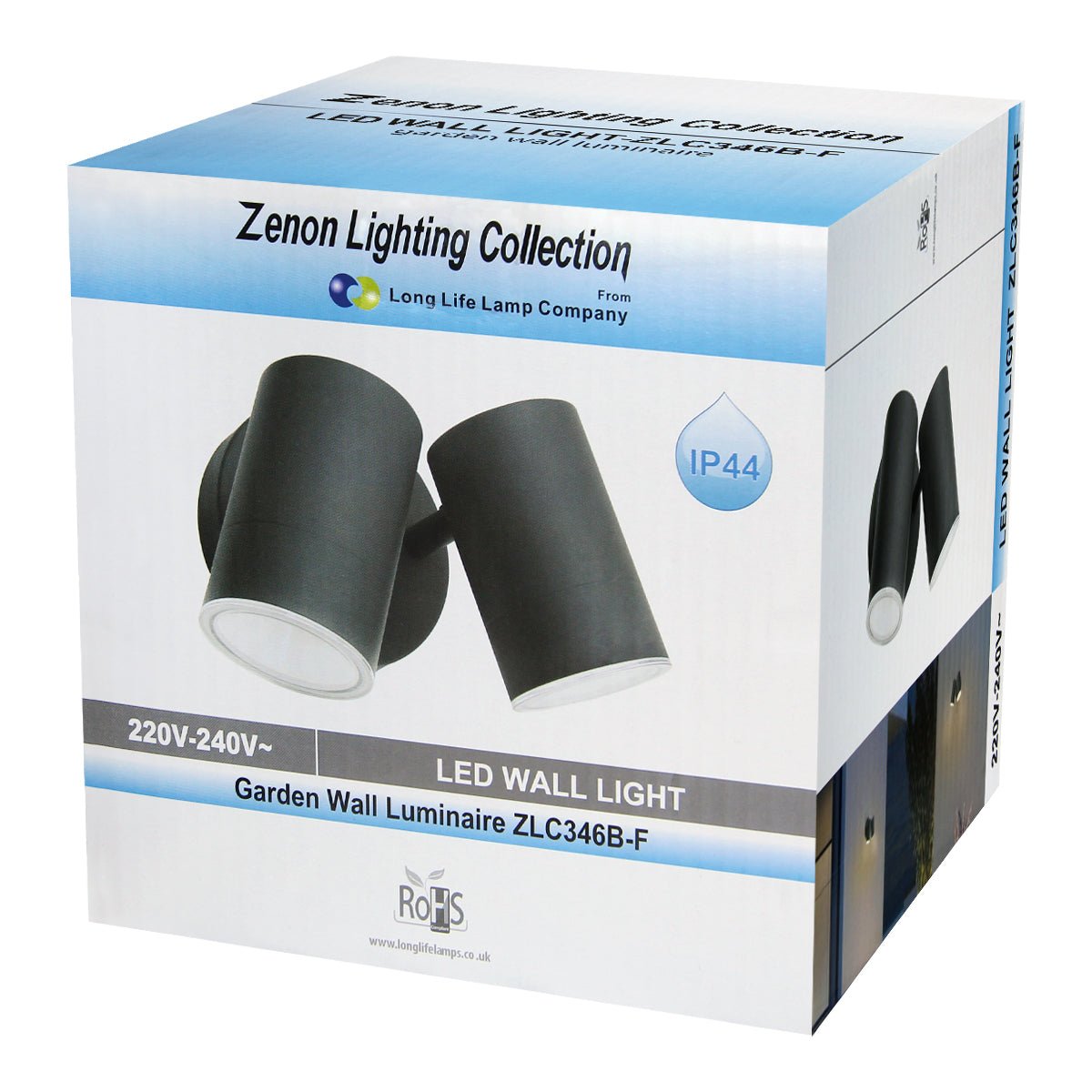 Modern 11W LED Outdoor Twin Garden Wall Light Black Warm White - Energy Light Bulbs - Free delivery on all orders