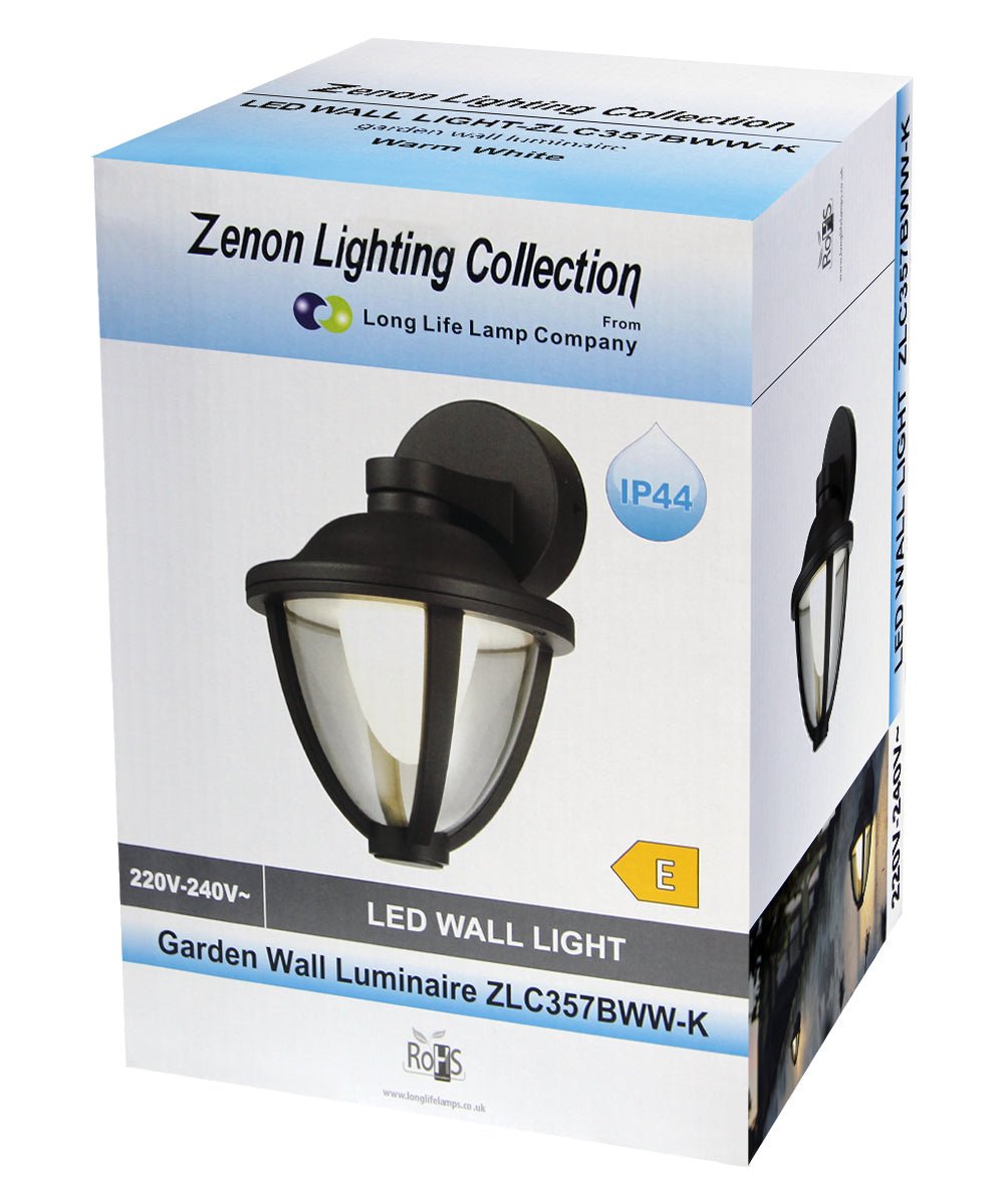 Modern 12W Black LED Outdoor Wall Light Warm White Garden Light - Energy Light Bulbs - Free delivery on all orders