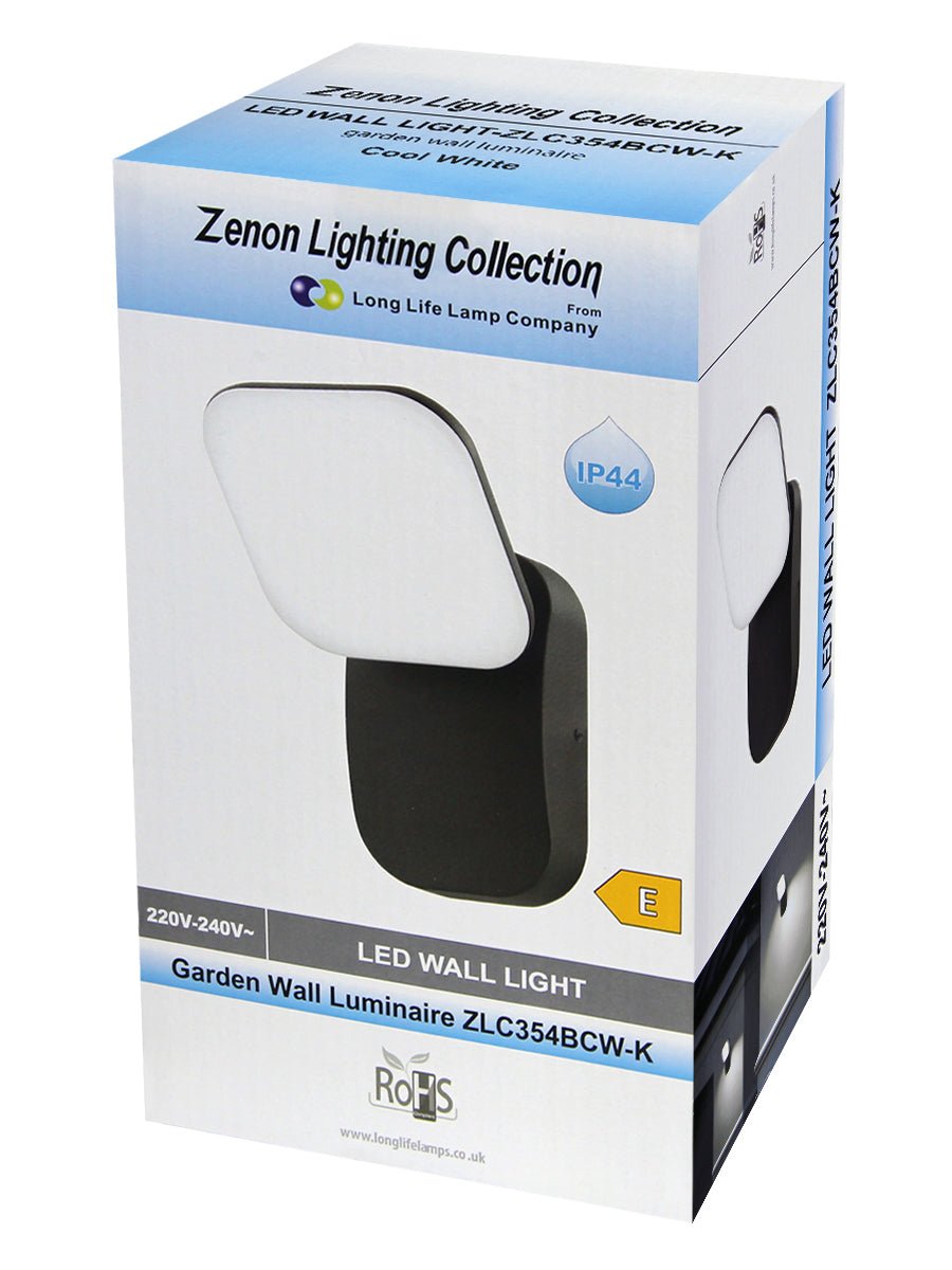 Modern 12W LED Black Outdoor Wall Light Adjustable Cool White - Energy Light Bulbs - Free delivery on all orders