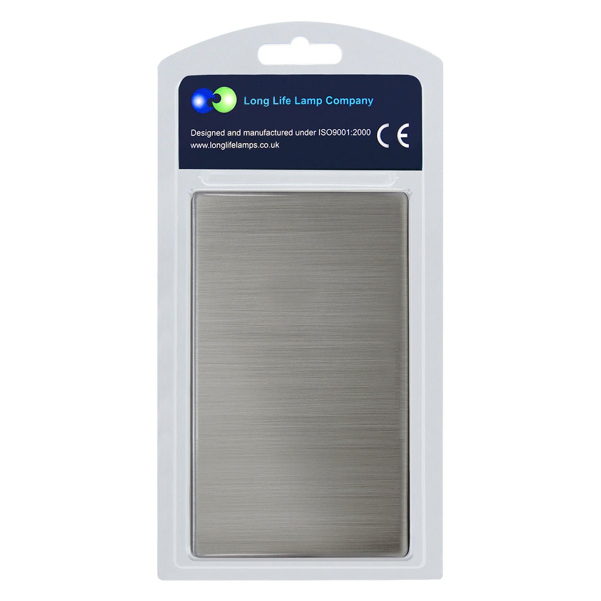 Modern Double Gloss Brush Chrome Wall Blanking Plate Screwless Finish - Energy Light Bulbs - Free delivery on all orders