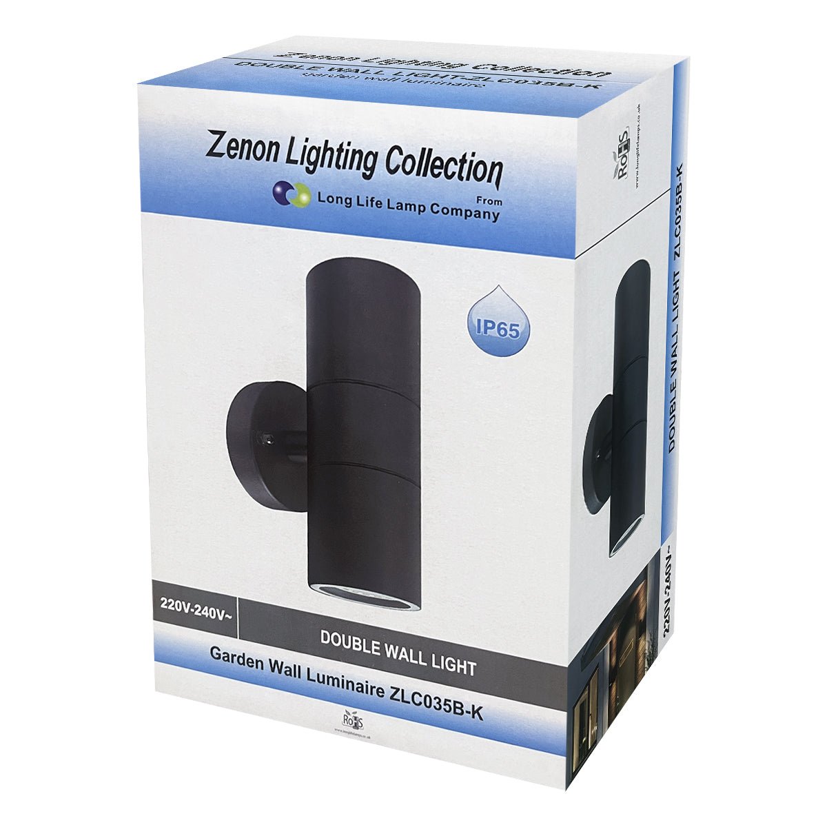 Modern GU10 Black Double Up Down Outdoor Stainless Steel Wall Light - Energy Light Bulbs - Free delivery on all orders