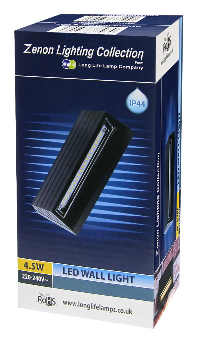 Modern LED Wall Light Down or Up Path Brick Surface Mount Light Matt Black Cool White - Energy Light Bulbs - Free delivery on all orders