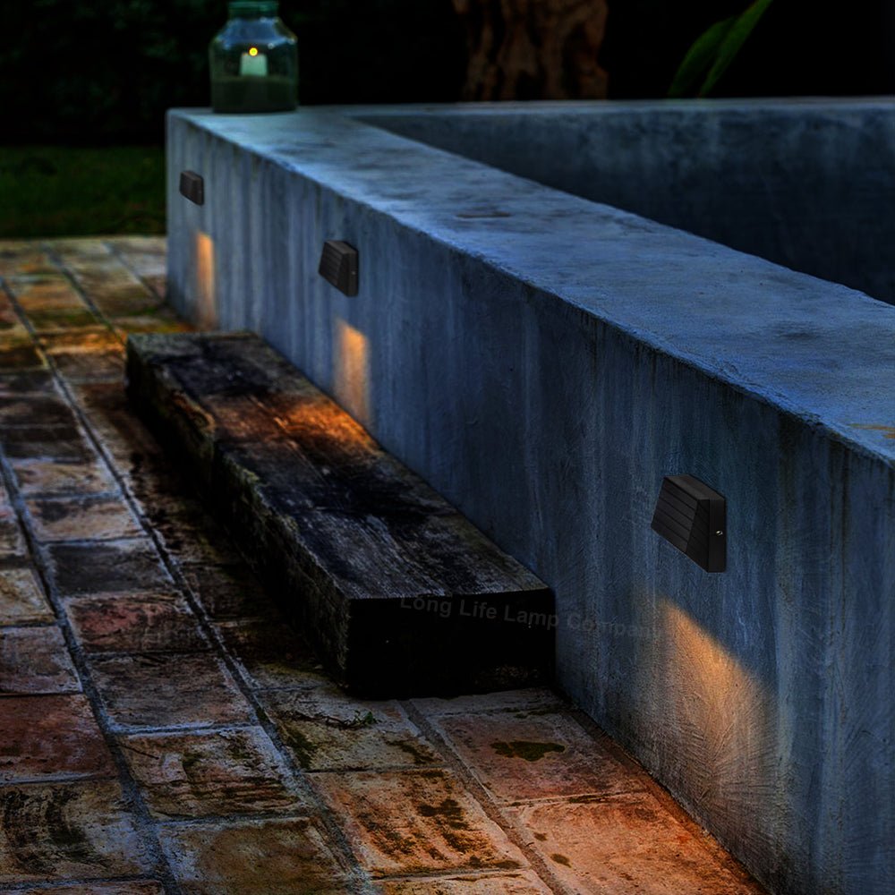 Modern LED Wall Light Down or Up Path Brick Surface Mount Light Matt Black in Warm White - Energy Light Bulbs - Free delivery on all orders