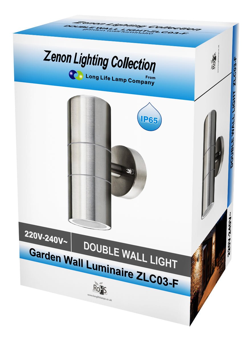 Modern Stainless Steel Double Outdoor Wall Light IP65 Wall Light - Energy Light Bulbs - Free delivery on all orders