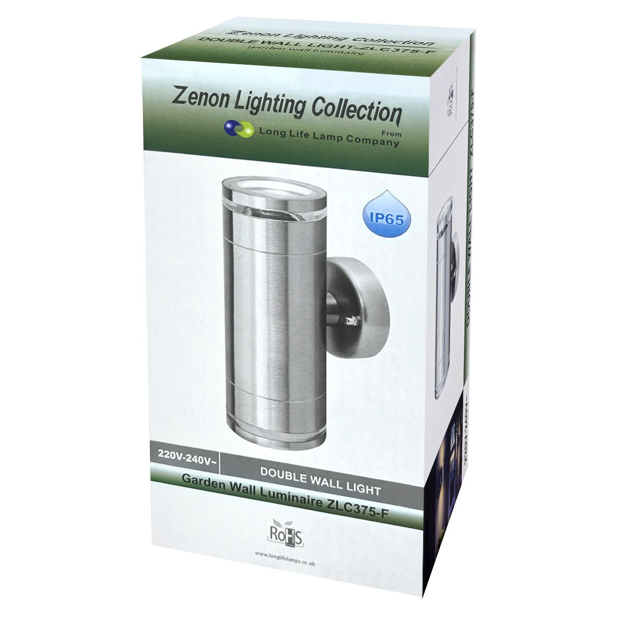 Outdoor Cylindrical Garden Wall Light Up Down IP65 Stainless Steel with LED GU10 5w Warm - Energy Light Bulbs - Free delivery on all orders