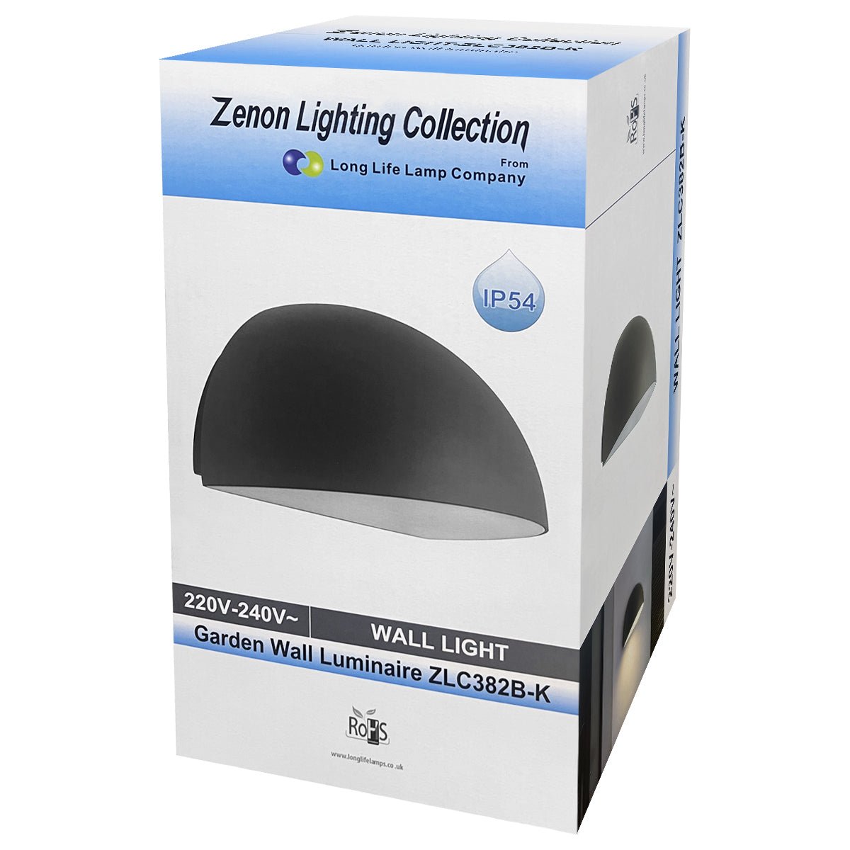 Outdoor Downward Wall Light Anthracite Grey Half Circular Frosted Diffuser IP54 - Energy Light Bulbs - Free delivery on all orders