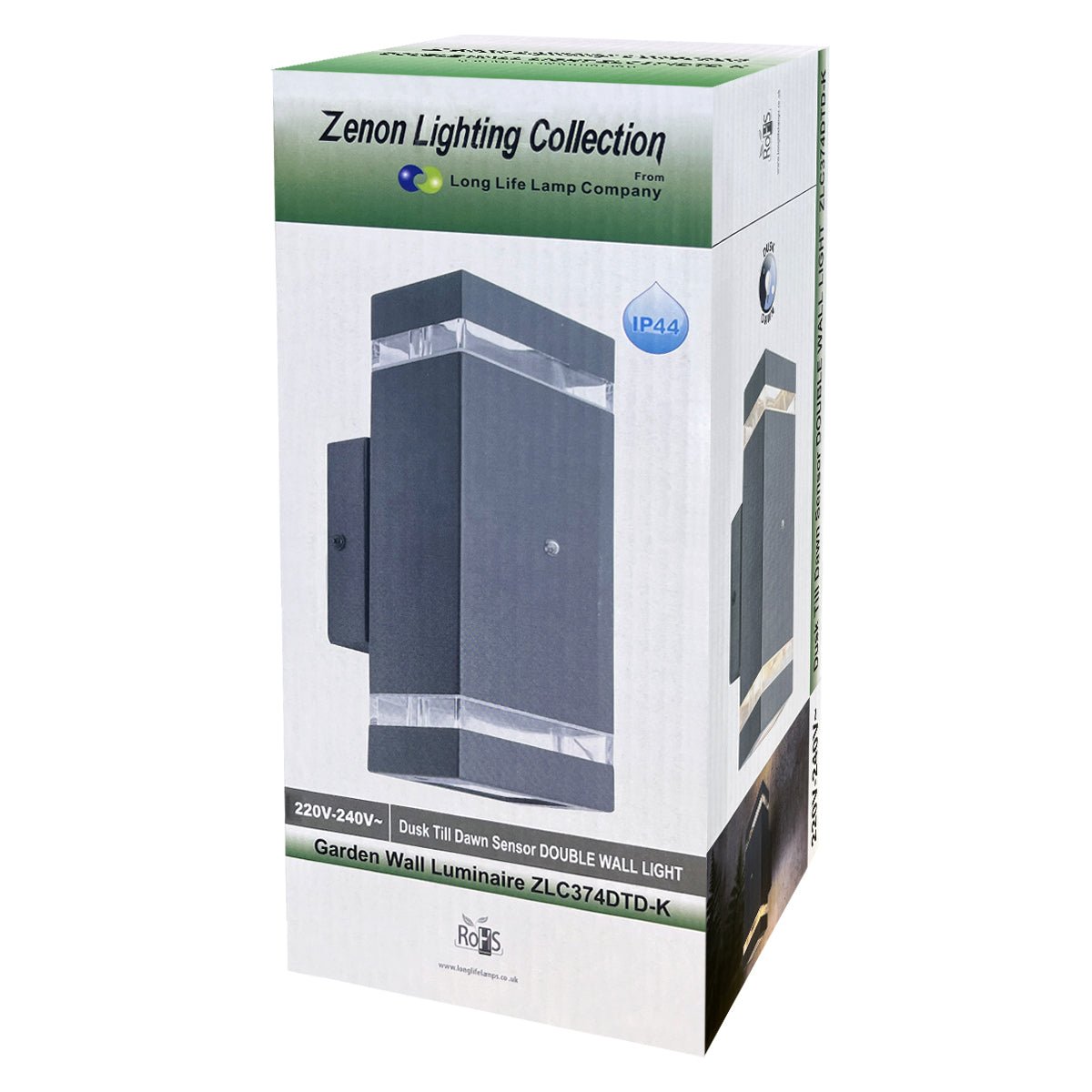 Outdoor Dusk Till Dawn Wall Light Up Down IP44 Anthracite Black Automatic Sensor - Energy Light Bulbs - Free delivery on all orders