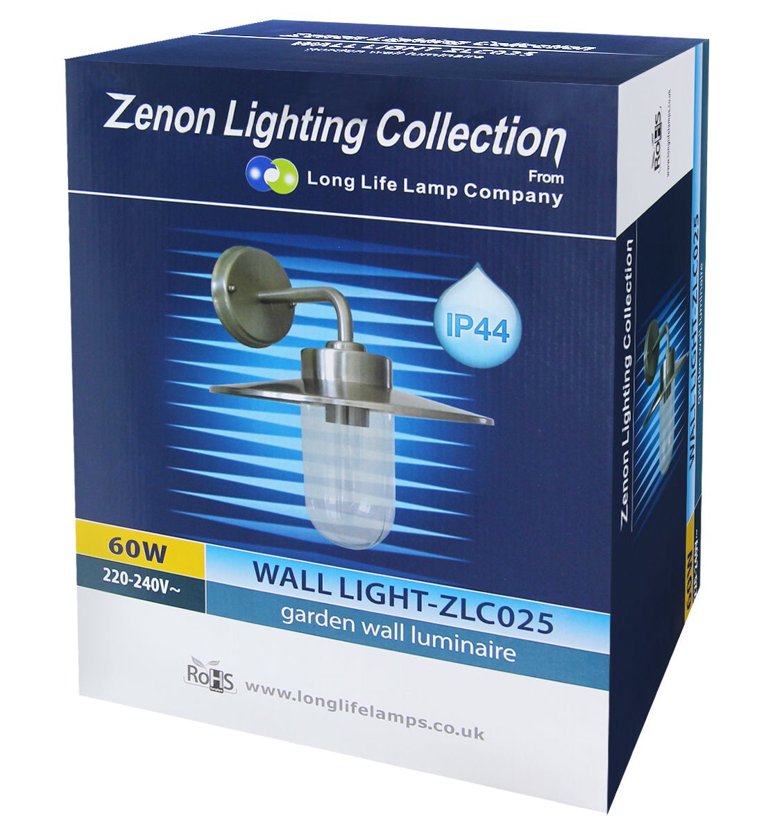 Heritage style outdoor down light with stainless steel finish and E27 holder for front and rear entrances