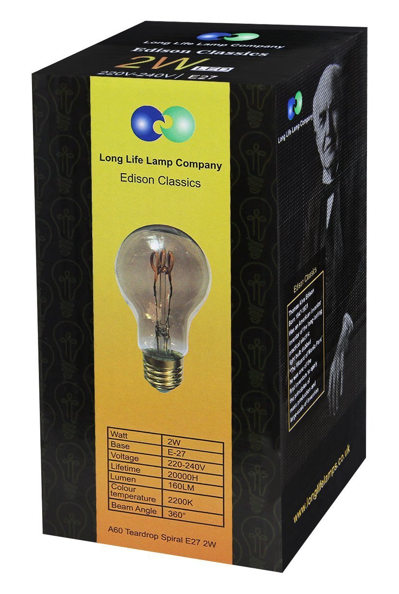 Stylish 2W vintage LED spiral bulb with smoked gold glass and E27 fitting for elegant ambient lighting